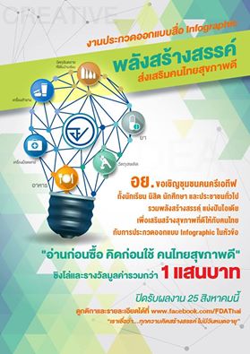 ประกวดออกแบบ Infographic “พลังสร้างสรรค์ ส่งเสริมคนไทยสุขภาพดี”